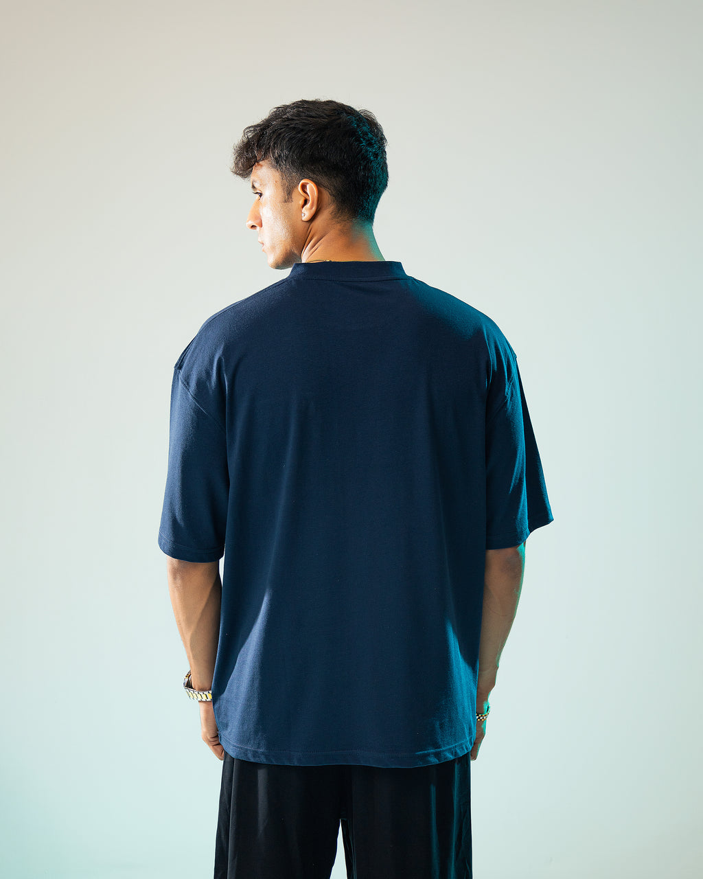 Navy Blue Black Cargo Pocket Tshirt