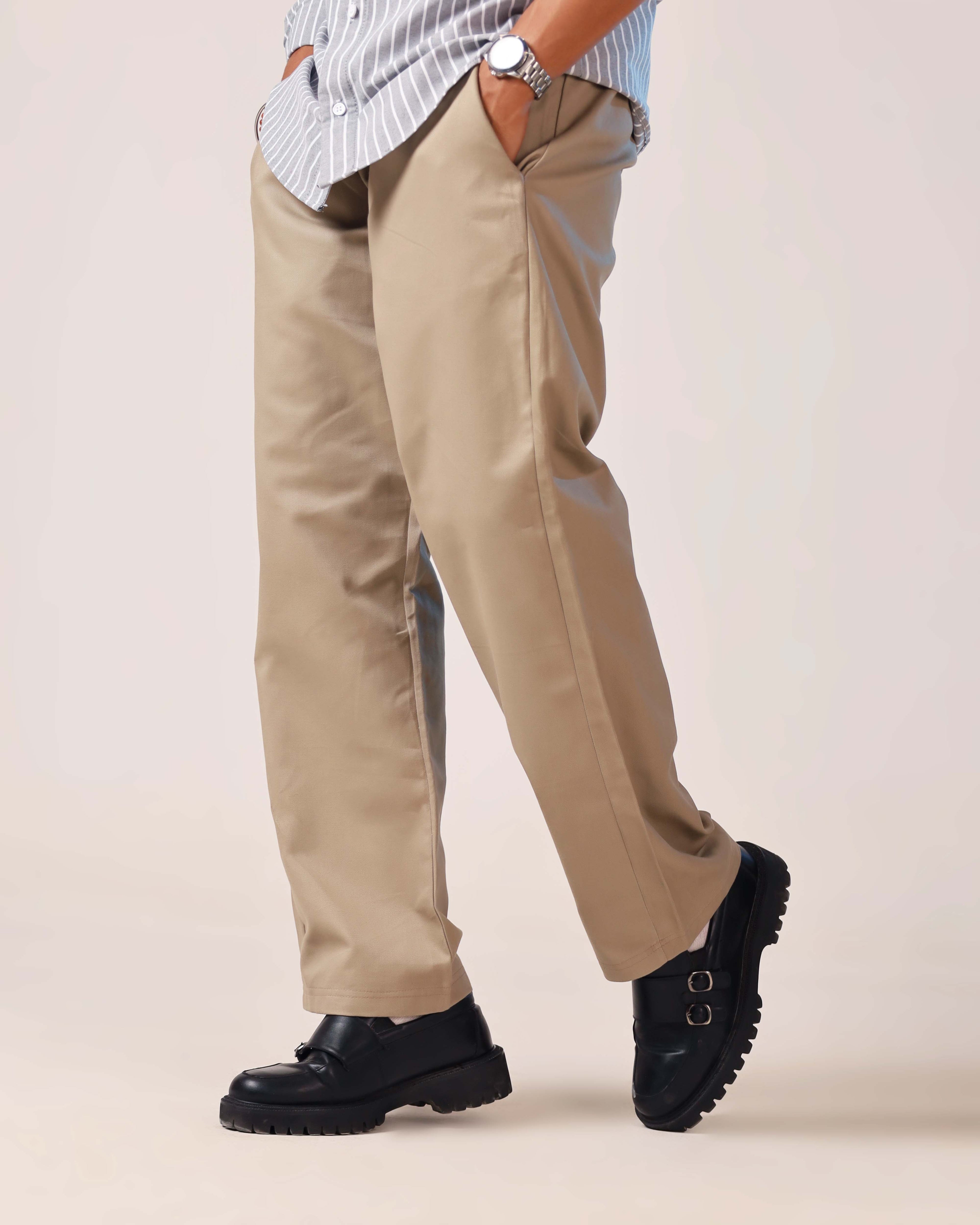 Brown Relaxed Twill Trouser