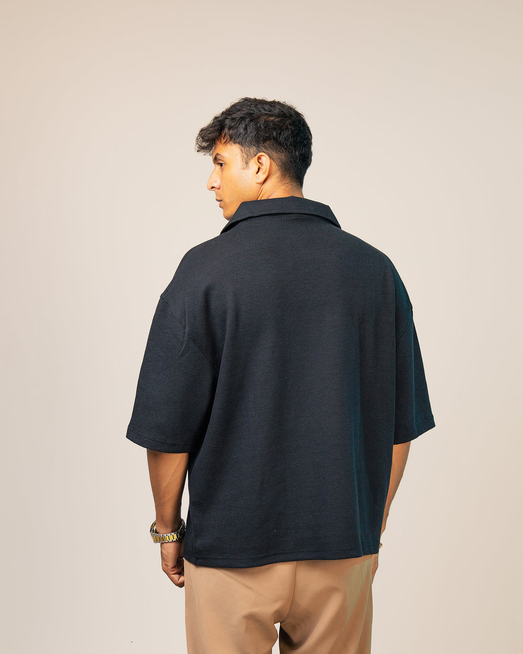 Jet Black Thermal Polo