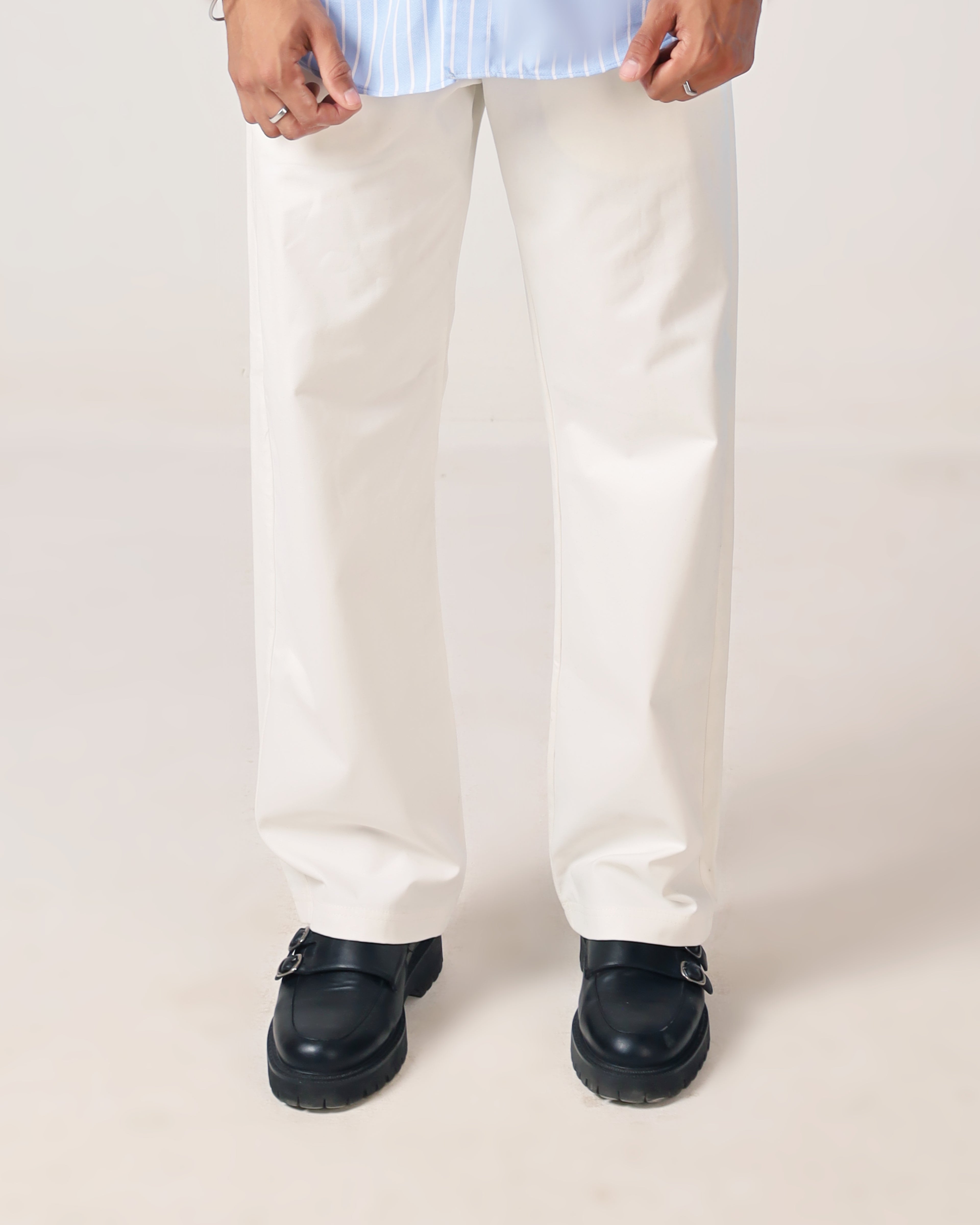 White Relaxed Twill Trouser