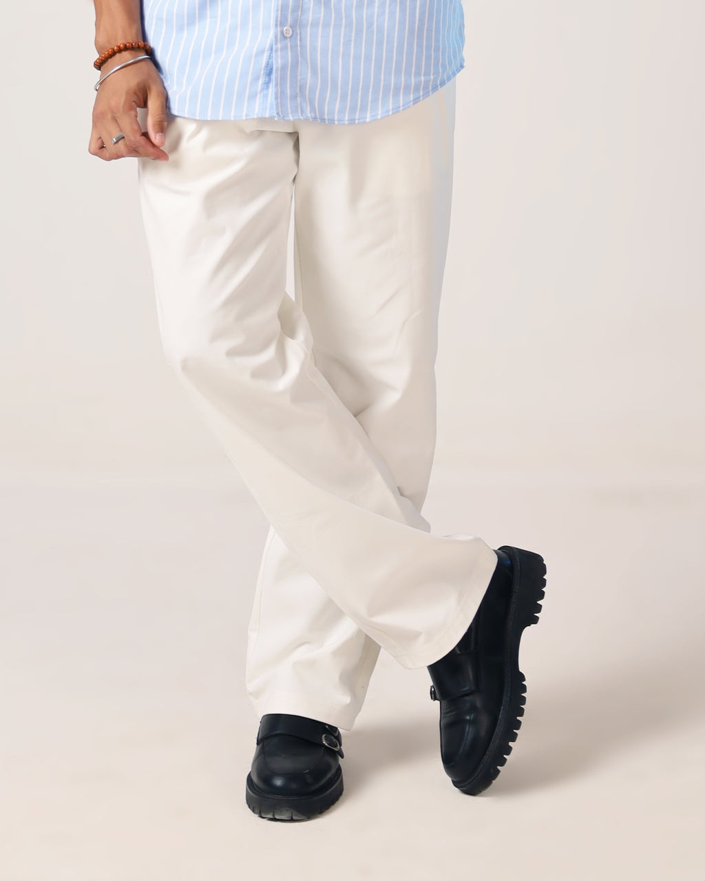 White Relaxed Twill Trouser