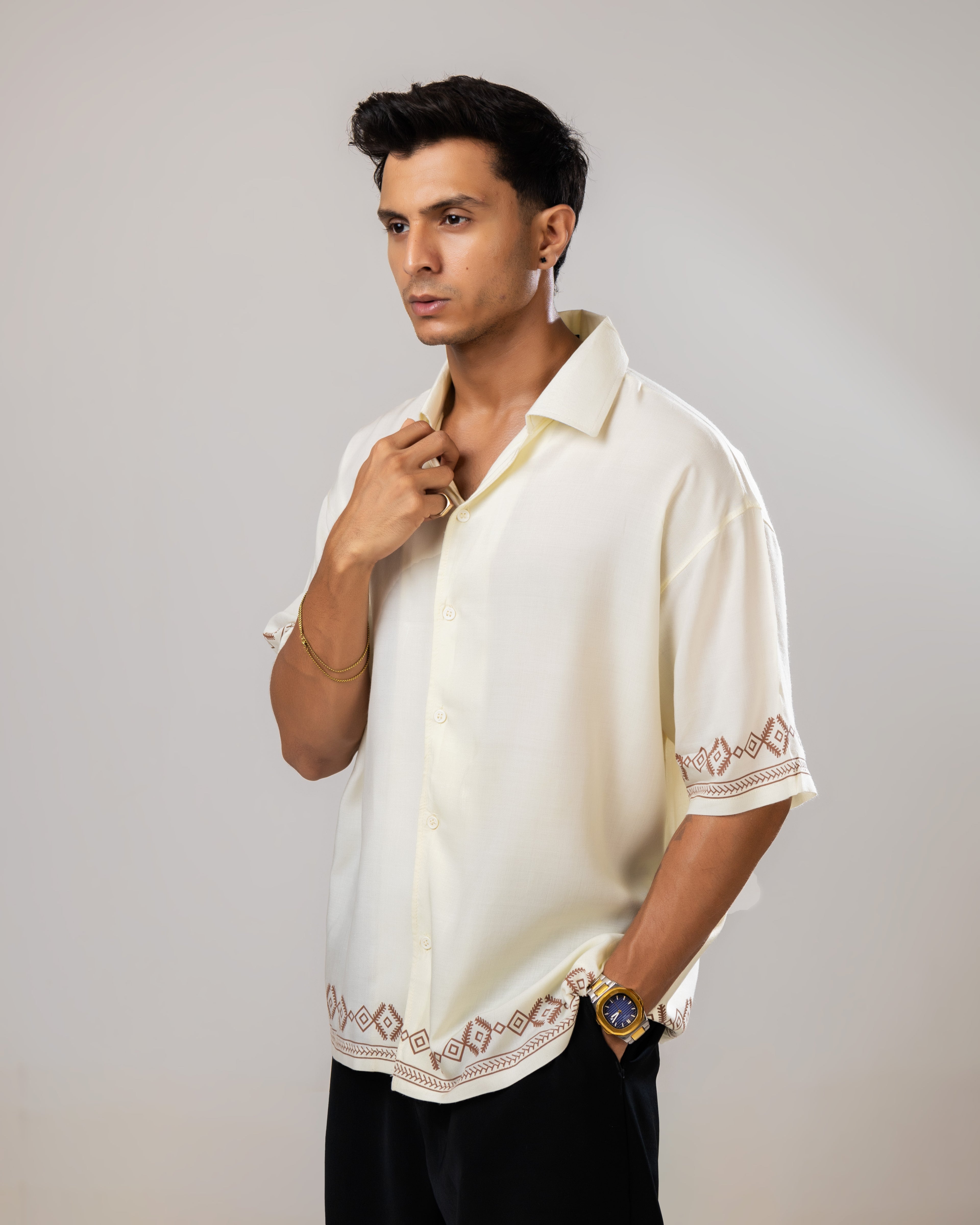 Cream Linen Shirt
